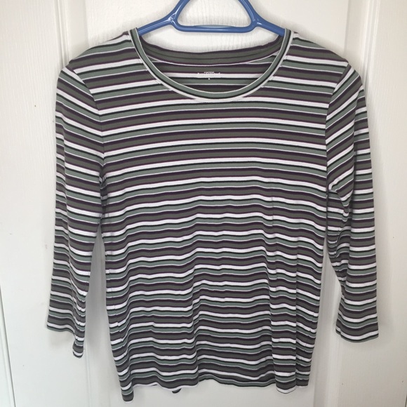 ❤️Northern reflections shirt green and purple striped long sleeve size m - Picture 2 of 11